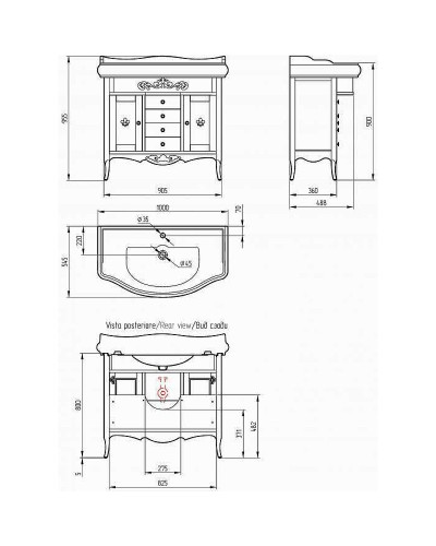 Тумба под раковину Migliore Bella 90 25931 Бежевая