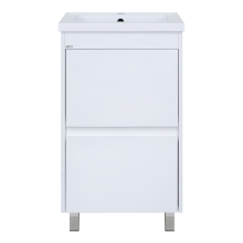 Алиса - 50 тумба 1 ящ. напольная белая эмаль / раковина