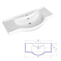 Жардин -105 Тумба прямая светло-бежевая / раковина