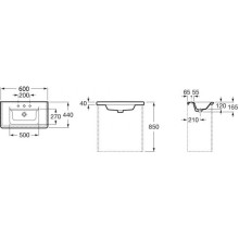 Адель - 60 Тумба прямая белая эмаль / раковина