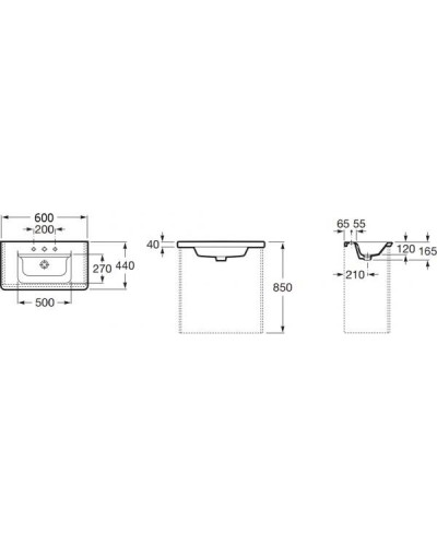 Адель - 60 Тумба прямая белая эмаль / раковина