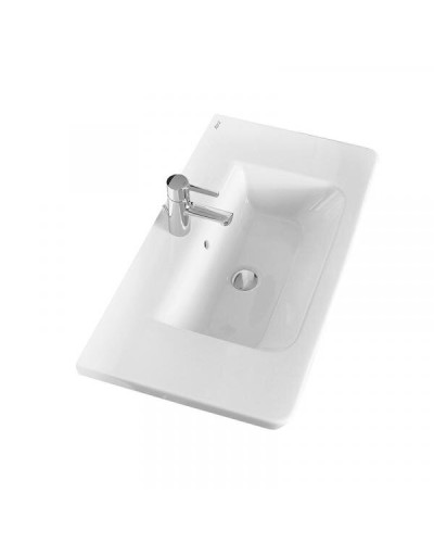 Адель - 70 Тумба прямая белая эмаль / раковина