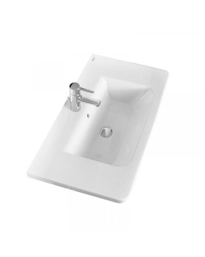 Адель - 80 Тумба прямая белая эмаль / раковина