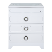 Лейла - 70 Тумба с 3 ящ. белая / раковина