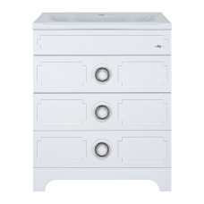 Лейла - 70 Тумба с 3 ящ. белая / раковина