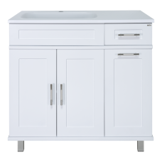 Купер - 90 Тумба напольная с Б/К левая белая / раковина
