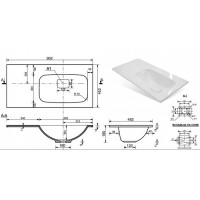 Купер - 90 Тумба напольная с Б/К правая белая / раковина