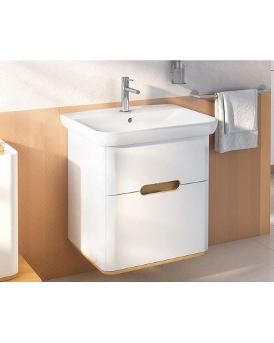 Тумба с раковиной Vitra Sento 65 60822 подвесная Белая матовая