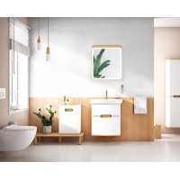 Тумба с раковиной Vitra Sento 65 60822 подвесная Белая матовая