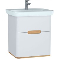 Тумба с раковиной Vitra Sento 65 60822 подвесная Белая матовая