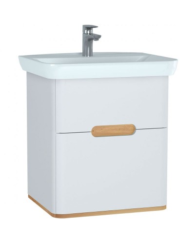 Тумба с раковиной Vitra Sento 65 60822 подвесная Белая матовая