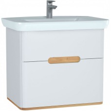 Тумба с раковиной Vitra Sento 80 60824 подвесная Белая матовая