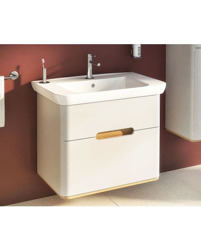 Тумба с раковиной Vitra Sento 80 60824 подвесная Белая матовая