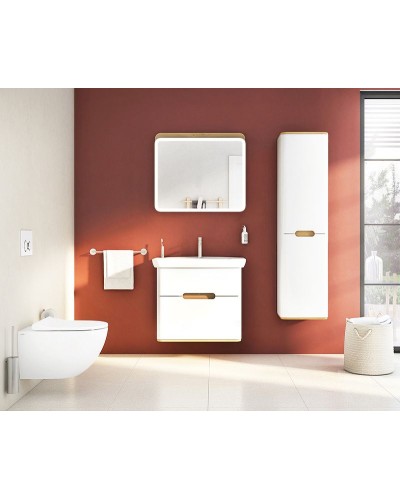 Тумба с раковиной Vitra Sento 80 60824 подвесная Белая матовая