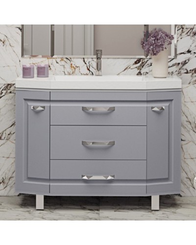 Терра -110 Тумба серая с 3 ящ. / раковина