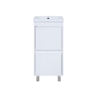 Алиса - 40 тумба 1 ящ. напольная белая эмаль / раковина