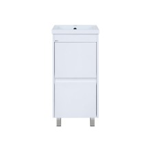 Алиса - 40 тумба 1 ящ. напольная белая эмаль / раковина