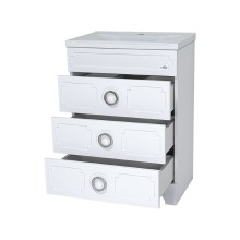 Лейла - 60 Тумба с 3 ящ. белая / раковина