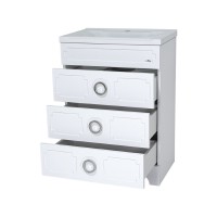 Лейла - 80 Тумба с 3 ящ. белая / раковина
