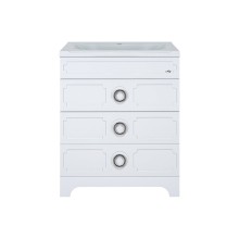 Лейла - 80 Тумба с 3 ящ. белая / раковина