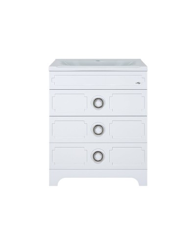 Лейла - 80 Тумба с 3 ящ. белая / раковина