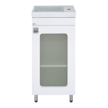 Урал - 40 Тумба напольная прямая со стекл. (ПВХ) / раковина