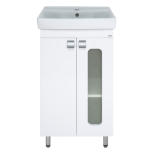 Урал - 50 Тумба напольная прямая со стекл. (ПВХ) / раковина