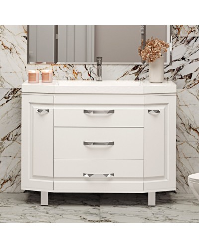 Терра -110 Тумба белая с 3 ящ. / раковина