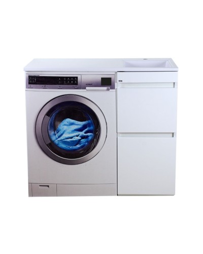 Фостер - 40 Тумба напольная 2 ящ. под стиральную машину, белая / раковина правая