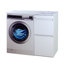 Фостер - 40 Тумба напольная 2 ящ. под стиральную машину, белая / раковина правая