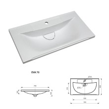 ТОНДО - 70 Тумба подвесная белая / раковина