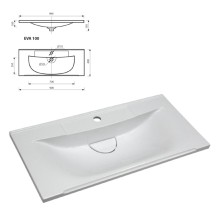 ТОНДО -100 Тумба подвесная белая / раковина