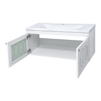 ТОНДО -100 Тумба подвесная белая / раковина