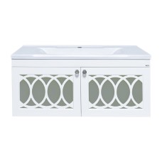 ТОНДО -100 Тумба подвесная белая / раковина