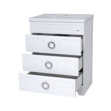 Лейла -100 Тумба с 3 ящ. белая / раковина