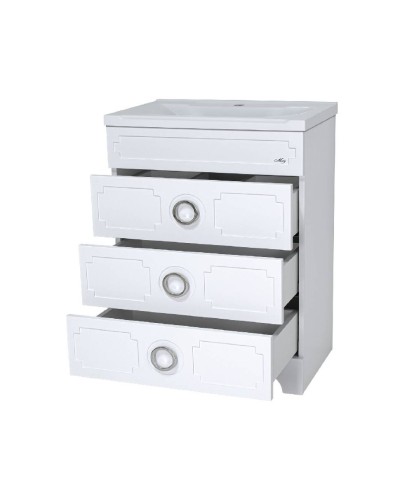 Лейла -100 Тумба с 3 ящ. белая / раковина