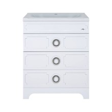 Лейла -100 Тумба с 3 ящ. белая / раковина