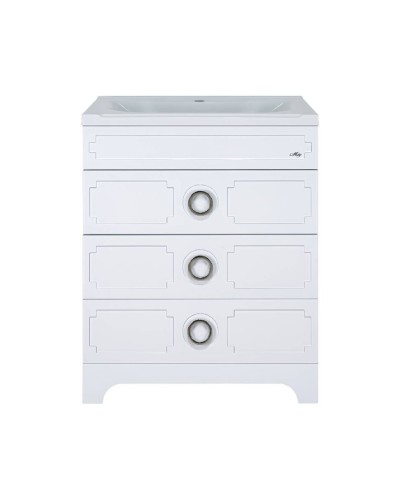 Лейла -100 Тумба с 3 ящ. белая / раковина