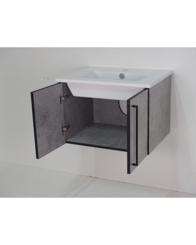 ROCK - 60 Тумба прямая подвесная светло-серый / раковина