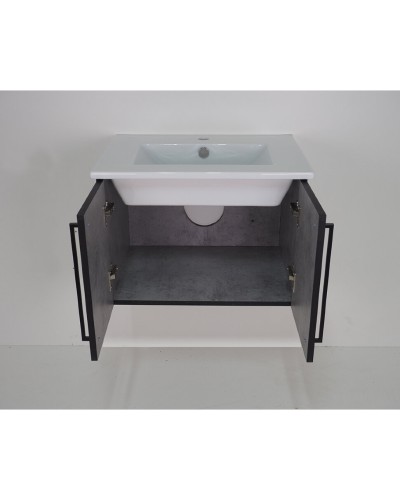 ROCK - 60 Тумба прямая подвесная светло-серый / раковина