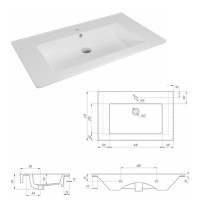 Дива - 85 Тумба белая с 1 ящ. / раковина