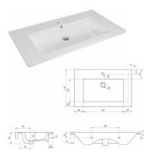Дива - 85 Тумба белая с 1 ящ. / раковина