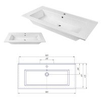 Дива -105 Тумба белая с 2 ящ. / раковина
