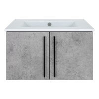 ROCK - 75 Тумба прямая подвесная светло-серый / раковина