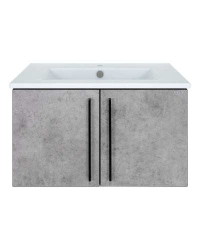 ROCK - 75 Тумба прямая подвесная светло-серый / раковина