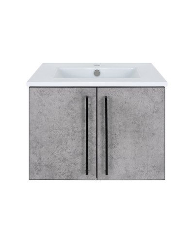 ROCK - 60 Тумба прямая подвесная светло-серый / раковина