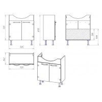 Эмма - 75 Тумба  сиреневая / раковина