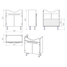 Эмма - 75 Тумба  сиреневая / раковина