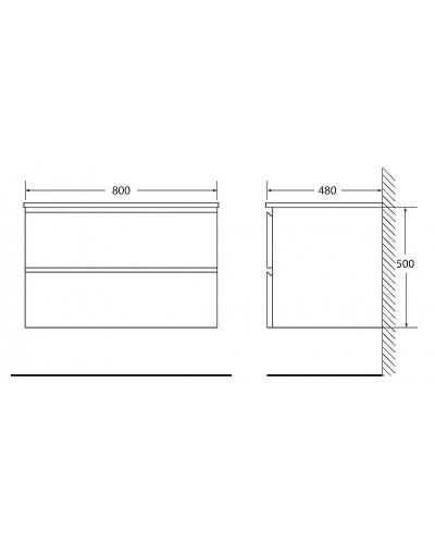 Тумба под раковину BelBagno Luce 80 LUCE-800-2C-SO-PT подвесная Stone