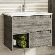 Темза - 75 Тумба подвесная с 2 ящиком и нишей (цвет Сосна Пасадена) / раковина